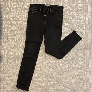 Free People Studded Ripped Jeans